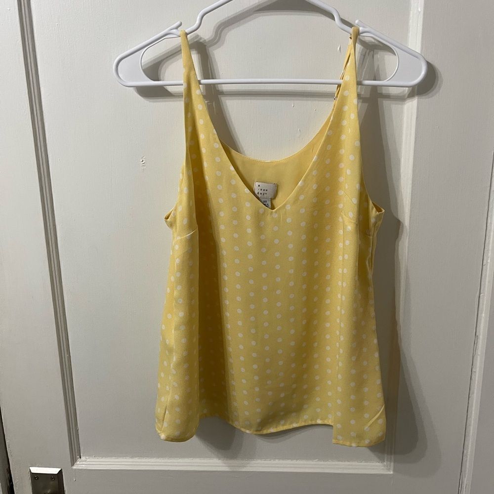 Yellow Polka Dot Sleeveless Top